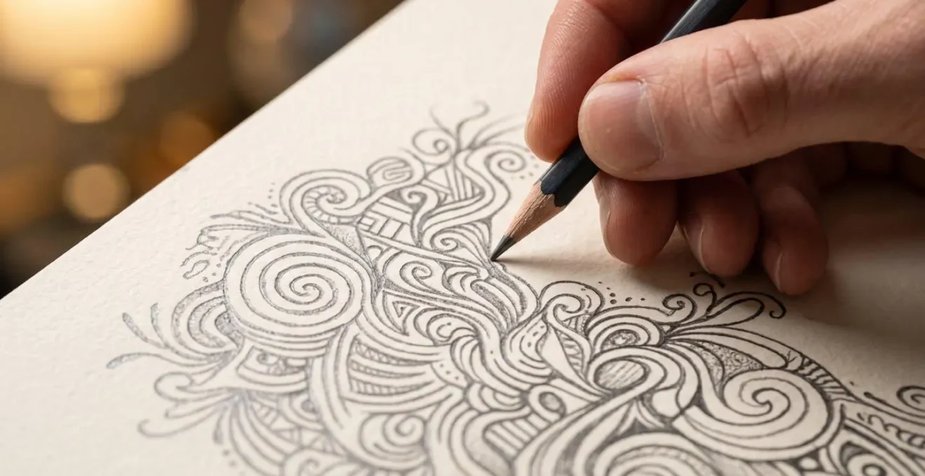 Carnet avec symboles et dessins intuitifs créés pendant une consultation