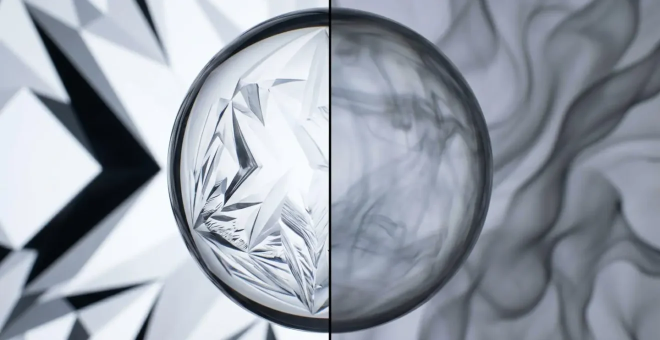 Représentation symbolique des deux types de perceptions intuitives dans la boule de cristal